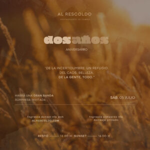 Aniversario Dos Años Al Rescoldo - Sábado 5 de Julio - Al Rescoldo Sunset
