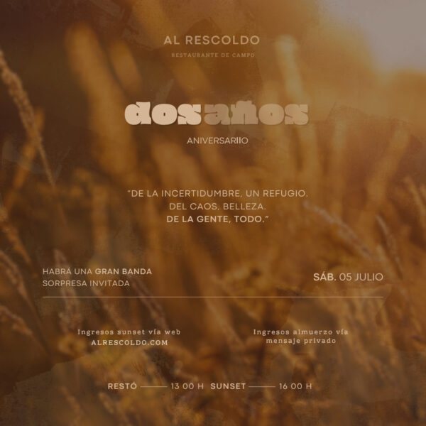 Aniversario Dos Años Al Rescoldo - Sábado 5 de Julio - Al Rescoldo Sunset