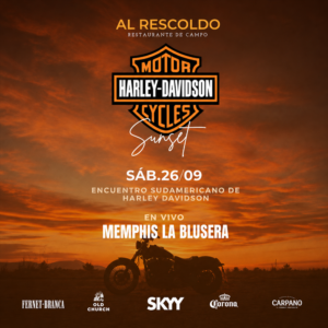 Al Rescoldo - Harley Davidson Sunset con Memphis La Blusera - Sábado 26/09/2026