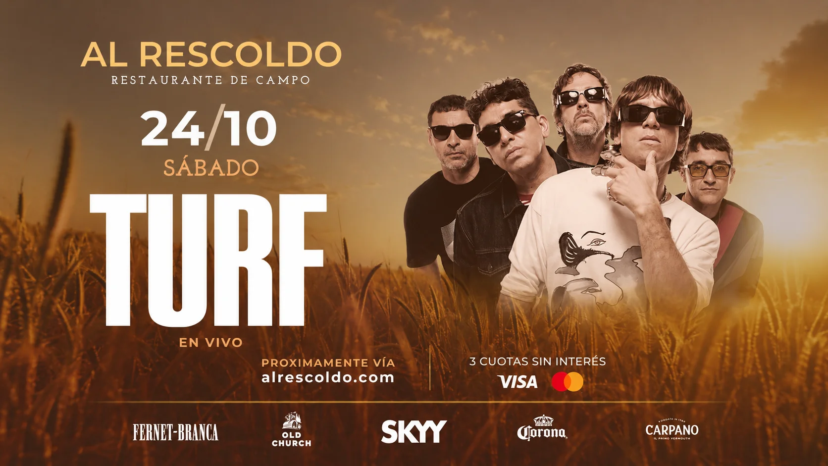 Al Rescoldo Sunset XL presenta: Turf - Sábado 24 de Octubre de 2026